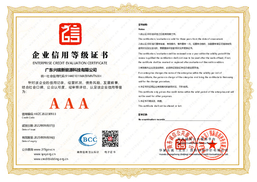 企业信用等级证书
